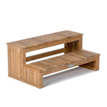 Ash & Ember Grade A Teak Hot Tub Steps, 2-Tier Spa Steps, All-Weather Hot Tub Stairs, Steps for Hot Tub, Spa, Shower, and Steam Room