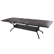 Darlee Ocean View 11 Pc Cast Aluminum Dining Set w/ 92 X 42 Inch Series 30 Extension Table & 2 Swivel Rockers in Antique Bronze/Sesame