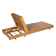 Merax 2-Piece Acacia Wood Chaise Lounge Set w/ 6-Position Adjustable Backrest & Cushion - Outdoor Patio Poolside Furniture, Beige