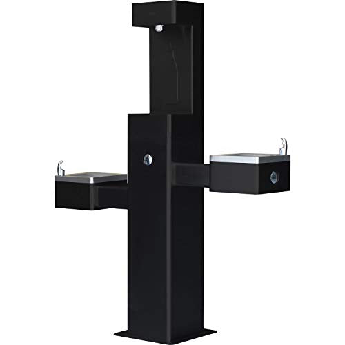Global Industrial Outdoor Bottle Filling Station with Bi-Level Drinking
