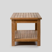 TITAN GREAT OUTDOORS Ash & Ember Sierra Grade A Teak 47" Coffee Table with Shelf, Weather Resistant Tea Table for Deck, Porch, or Backyard Use, Slatted Indoor Outdoor Patio Lounge Furniture