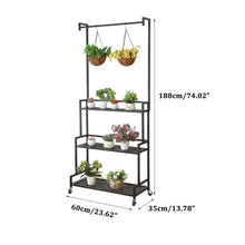 Large Plant Shelf Indoor Outdoor Flowerpot Stand 3 Tier Heavy Duty Hanging Plant Stand Floor Standing Flower Ladder Rack Multifunctional Plant Display Cabinet Shelves For Garden Patio Greenhous