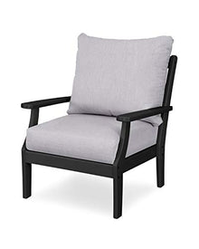 POLYWOOD® Braxton Deep Seating Chair in Black/Granite
