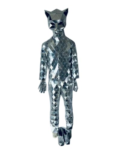 HoHoHuo Silver Mirror Man Costume Medium