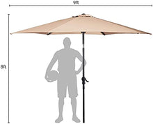 RWGOVLU Patio Umbrella Shade Sail Patio Umbrella Outdoor Beach Patio Umbrella Garden Parasol with Crank Furniture (Red)