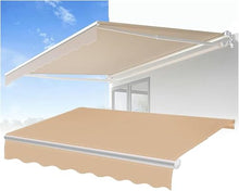 Manual Retractable Awning Door Window Awning Shelter Outdoor Canopy Home Deck Canopy with Manual Crank Handle（Frame Included ）