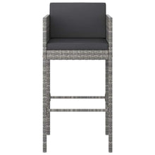 KDVXBCQJH 5 Piece Patio Bar Set with Cushions Outdoor PE Rattan Gray