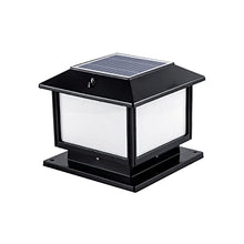 MOCIGERN 4-Colors Solar Post Cap Lights Aluminum Metal Pillar Lighting Remote Control Column Lamp for Garden Backyard Patio Yard Wall Stair Step Railing (Color : Black, Size : Width:50cm)