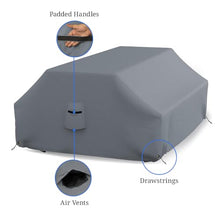 Covers & all Picnic Table Cover, 12 Oz Waterproof UV & Weather Resistant Protector, Outdoor Patio Table Bench Outside Furniture Cover with Air Vents & Drawstrings (98”L x 63”W x 37”H, Gray)