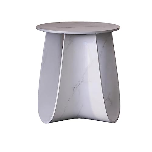 WAOCEO Side Table 17.7'' Side Table, White End Table Ideal for Living Room Bedroom, Plant Stand for Balcony,Side Tables Small Coffee Table for Indoor & Outdoor End Table
