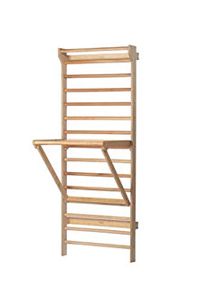 Beyond Balance Stall Bar Training Tower with Adjustable Pull-Up Dip Bar Attachment - Beech Rungs