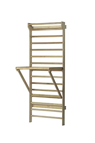 Beyond Balance Stall Bar Training Tower with Adjustable Pull-Up Dip Bar Attachment - Beech Rungs