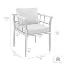 Armen Living Ezra Outdoor Patio Dining Chair Set of 2 Dark Grey