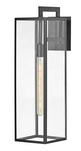Hinkley Max Large Outdoor Wall Mount Lantern, Black Finish