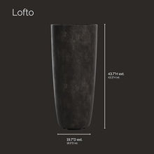 COSAPOTS Lofto Tall Indoor/Outdoor Planter, 19x43in Brown Stone