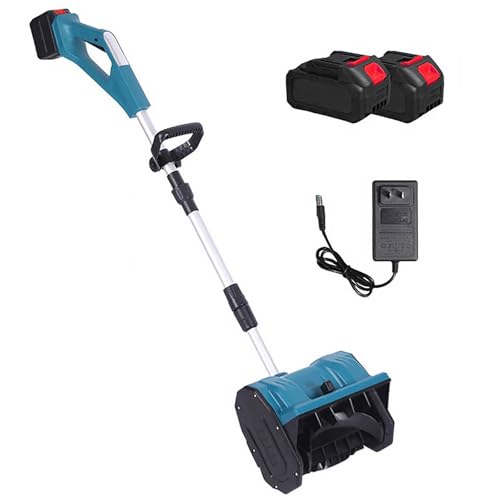 Portable Snow Blower, Efficient Snow Thrower with Directional Plate, Lightweight Snow Blower for Driveway Winter Snow Removal(Two Battery)