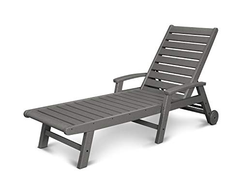 POLYWOOD® Signature Chaise with Wheels in Slate Grey