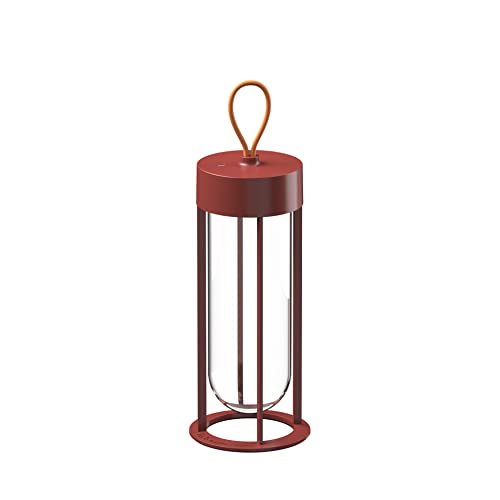 Flos In Vitro Unplugged F018E31K025 Floor Light 3000 K for Outdoor Use LED Aluminium Terracotta Rechargeable, Dimensions: 13.2 cm x 39.3 cm