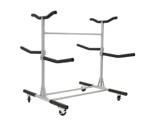 SPAREHAND Freestanding Portable 5-Kayak or SUP Storage Rack with Caster Wheels Harbor Grey