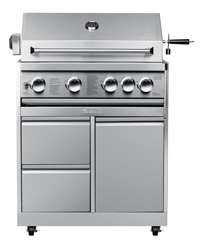 KoolMore Outdoor Kitchen 30 in. BBQ Liquid Propane Grill with Cabinet in Stainless-Steel (KM-OKS-BQ30-BQ30CAB)