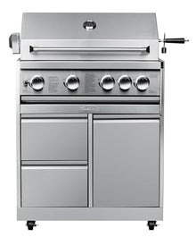 KoolMore Outdoor Kitchen 30 in. BBQ Liquid Propane Grill with Cabinet in Stainless-Steel (KM-OKS-BQ30-BQ30CAB)