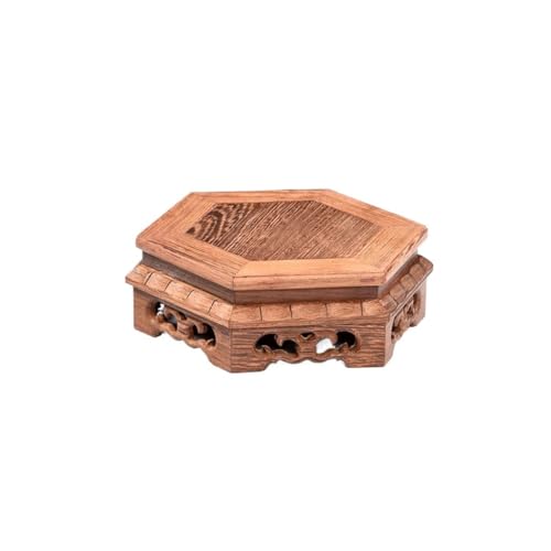 QUANGJN Pcs Plants Saucers Base Solid Wood Hexagonal Ornaments Purple Clay Pot Porcelain Vase Buddha Statue Potted Plant Plant Pot Saucers,