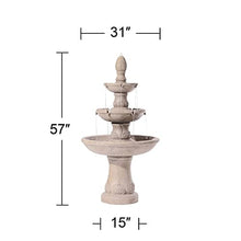 John Timberland Domanico 57" Large 3-Tier Sandstone Finish Outdoor Fountain