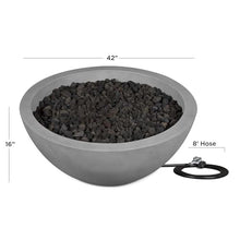 Dustyview 42-in Round Concrete Propane Fire Bowl in Ash by BBQGuys Signature