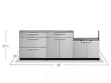 NewAge Products Classic Series 4PC Stainless Steel Modular Outdoor Kitchen Set - 24" D x 97" W x 35.5" H