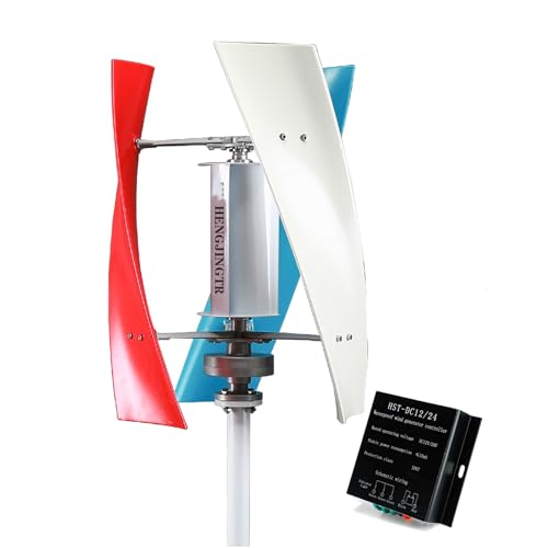 HENGJINGTR 8000W No Noise Wind Turbine Generator, 12V 24V 48V Free Alternative Energy Windmills with MPPT Hybrid Controller(3Blades) ﻿,220v
