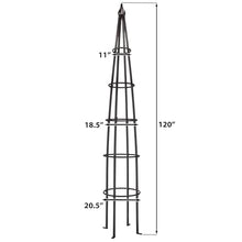 H Potter Tall Iron Obelisk Trellis Powdercoated Metal Finish Garden Decor Column for Climbing Plants (Black, 10 FT Tall)