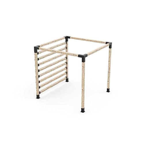 TOJAGRID Any Size Pergola Kit with Post Wall for 4x4 Wood Graphite