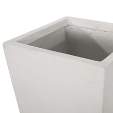 Christopher Knight Home Tommy, White Outdoor Modern Large and Small Cast Stone Planter Set