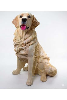 SODEF Decorative Golden Dog Statue 20.5 x 14.6 inches for Outdoor Villa Balcony Garden Meditation Pose Spiritual Ambiance Polyester Hand-Painted Accent Piece - Green