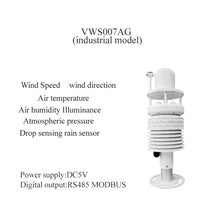 VWS008A Farm Weather Station PM2.5 PM10 Air Quality Sensor Sound Level Sensor Ultrasonic Wind Sensor Environmental Monitoring Sy(VWS007AG 5V)