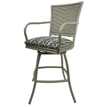 Tobias Designs Inc. Set of 3 Erin - Outdoor Indoor 30" Swivel Bar Stool - Simi Soft Grey on Beige