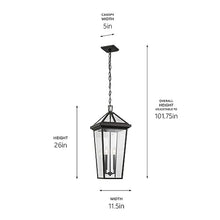 Kichler Regence 2-Light Olde Bronze Updated Traditional Outdoor Pendant with Clear Glass for Outdoor Walls, Exterior Doors, Garage, Porch or Patio Walls