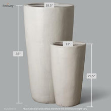 Emissary Home and Garden Tall 22.5in., 36in. H Distressed White Ceramic Round Planters with Drainage Hole (Set of 2)