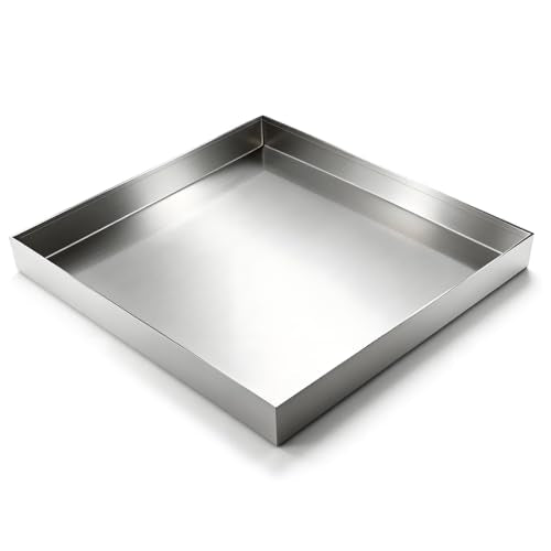 ZLGONRL 304 Stainless Steel Water Tray Square Universal Drip Pan Leak Control Tray with 3in Raised Edge No-Leak Utility Catch Pan for Grease,L16'’×W55''