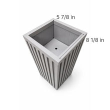 KCSWKJ Square Grove Column Planter - Grey Brown