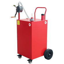 45 Gallon Portable Gallon Fuel Caddy With Manual Transfer Pump, Gasoline/Diesel Storage Tank On Flat-Free Wheels, Heavy Duty Gas Can With Hose for Car, Truck, ATV, Boat, Lawn Mower Red