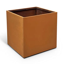 GZGNEEVL Corten Steel Planter Box 32 Inch Large Square Cube Rustic Metal Outdoor Planter