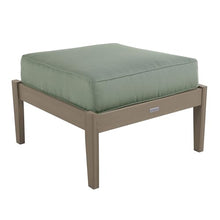 highwood Lehigh Deep Seating Ottoman, with Sunbrella Cushions in Canvas Seasalt, Woodland Brown Frame