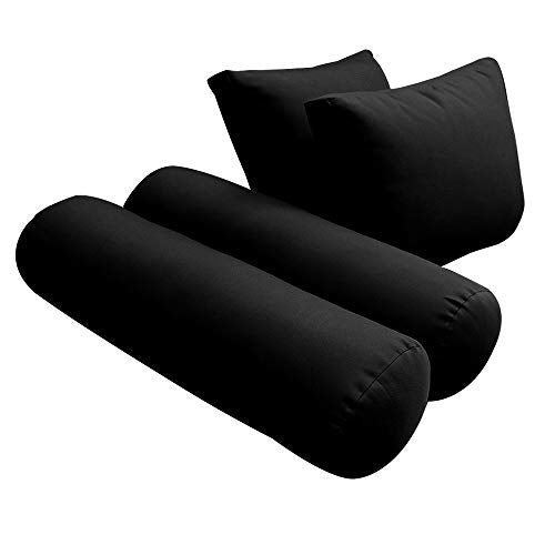 Prolinemax Twin Size 5PC Knife Edge Outdoor Daybed Cushion Set Black