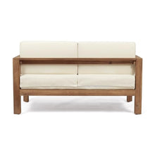 Merax 2-Piece Outdoor Acacia Wood Loveseat & Coffee Table Set