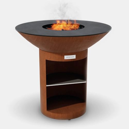 ARTEFLAME Charcoal BBQ Grill and Fire Pit Bundle Rust