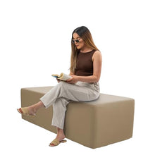 FDP 24" x 60" Rectangle Oversized Outdoor Ottoman Featuring Sunbrella Fabric - Weather-Resistant, Fade-Resistant, Assembled Patio Furniture for Backyard, Poolside Seating, 18" H - Spectrum Sand