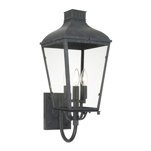 Crystorama Dumont 3 Light Outdoor Sconce Graphite