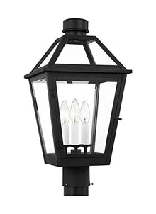 Generation Lighting-Hyannis-3 Light Medium Outdoor Post Lantern-19.75 Inch Tall and 10.5 Inch Wide-Textured Black Finish