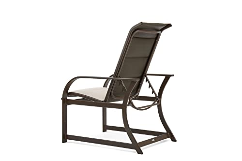 Winston Key West Padded Sling Adjustable Lounge Chair Off-white/Brown